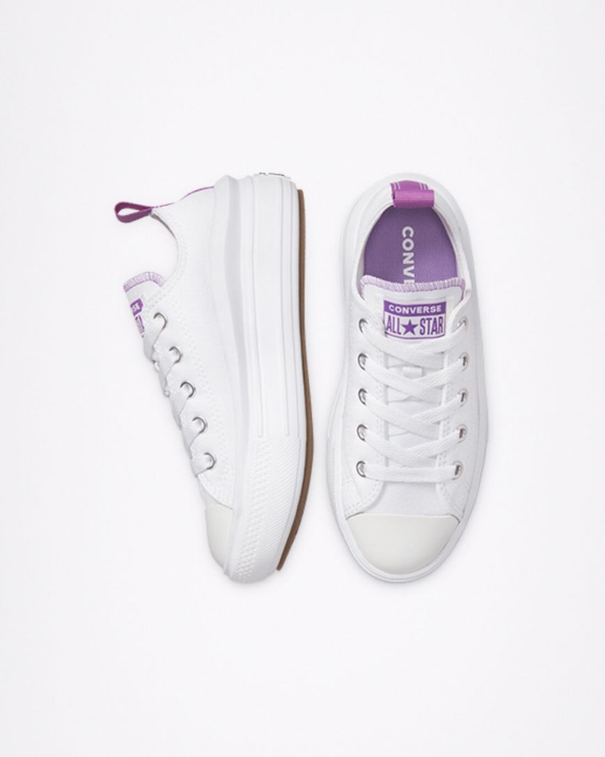 Pantofi Platforma Fete Converse Chuck Taylor All Star Move Low Top Albi Violet Albi | RO I13ZCK820